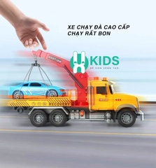 Đồ chơi xe ô tô cứu hộ giao thông cao cấp chạy đà có đèn nhạc mô hình hoạt động nâng hạ như thật cho trẻ em