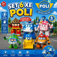 Set 6 Xe Poli Biến Hình Robot Cho Bé