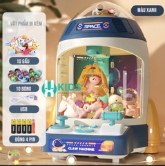 Máy gắp gấu bông mini phiên bản tên lửa có hiệu ứng đèn nhạc kèm sẵn nhiều gấu và bóng cho bé chơi vui nhộn