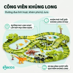 Đồ Chơi Công Viên Khủng Long XC256A – Bộ Đường Đua Lắp Ghép Cho Bé