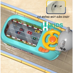 Đồ chơi đua xe ô tô có màn hình điện tử, vô lăng điều khiển