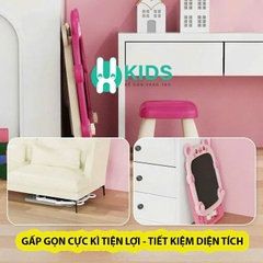 Bảng vẽ sáng tạo đa năng 2 mặt kèm ghế có thể thay đổi chiều cao, gấp gọn tiện lợi, đủ bộ bút tô màu hình gấu cho bé