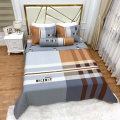 Bộ chăn ga gối phủ chần cotton living Hàn quốc 5 món free size