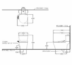 Bàn cầu 2 khối nắp rửa điện tử C9206 Harmony C167507(CV6)