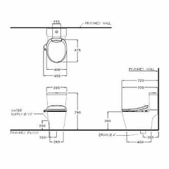 Bàn cầu 2 khối nắp rửa điện tử C9207 Harmony C167507(CV7)