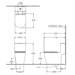 Bàn cầu 1 khối nắp đóng êm Simply Connect C103327