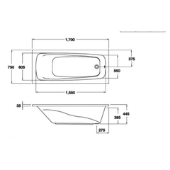 Bồn tắm xây bệ COTTO BT210PP(H)