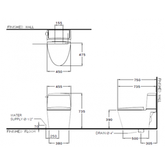 Bàn cầu 2 khối nắp đóng êm Riviera Pro C13537