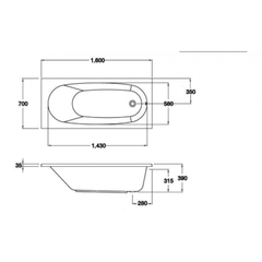 Bồn tắm xây COTTO Santa BT216D(H)