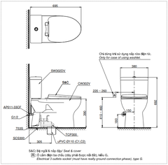 Bồn Cầu 2 Khối TOTO CS302DT10 Nắp Êm TC395VS