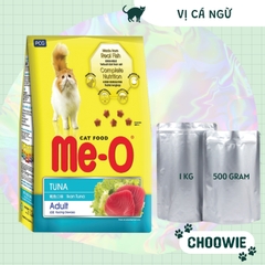 [Túi chia 1kg tiết kiệm] Hạt cho mèo Me-O 1 kg CÁ NGỪ, CÁ THU, HẢI SẢN || Thức ăn cho mèo