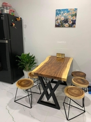 Bàn ghế gỗ nguyên khối HA612