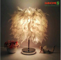 Đèn lông vũ để bàn phấn siêu sang trọng