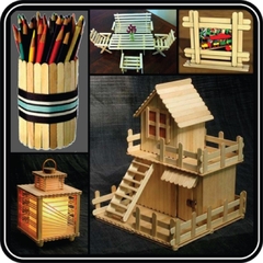 Que kem gỗ, que đè lưỡi, que khuấy cà phê, DIY , nhà búp bê, hanmade (túi 500gram)