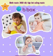 BÌNH NƯỚC 360 ĐỘ CÓ VAN CHỐNG SẶC VÀ TAY CẦM CHO BÉ TẬP UỐNG NƯỚC 240ML - B.BOX