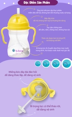 BÌNH NƯỚC 360 ĐỘ CÓ VAN CHỐNG SẶC VÀ TAY CẦM CHO BÉ TẬP UỐNG NƯỚC 240ML - B.BOX