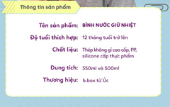 BÌNH NƯỚC GIỮ NHIỆT ĐA NĂNG CHẤT LIỆU THÉP KHÔNG GỈ, TÍCH HỢP TAY CẦM, ĐẦU HÚT SILICONE CHO BÉ - B.BOX