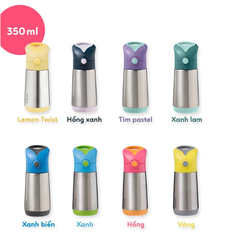 BÌNH NƯỚC GIỮ NHIỆT ĐA NĂNG CHẤT LIỆU THÉP KHÔNG GỈ, TÍCH HỢP TAY CẦM, ĐẦU HÚT SILICONE CHO BÉ - B.BOX