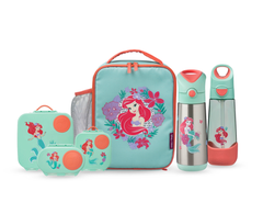 SET HỘP CƠM TRƯ/ĐỒ ĂN VẶT, TÚI ĐỰNG HỘP CƠM VÀ BÌNH NƯỚC PHIÊN BẢN LITTLE MERMAID CHO BÉ - B.BOX