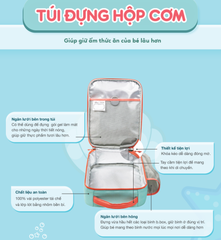 SET HỘP CƠM TRƯ/ĐỒ ĂN VẶT, TÚI ĐỰNG HỘP CƠM VÀ BÌNH NƯỚC PHIÊN BẢN LITTLE MERMAID CHO BÉ - B.BOX