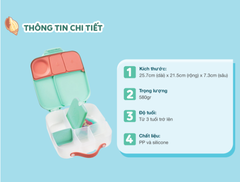 SET HỘP CƠM TRƯ/ĐỒ ĂN VẶT, TÚI ĐỰNG HỘP CƠM VÀ BÌNH NƯỚC PHIÊN BẢN LITTLE MERMAID CHO BÉ - B.BOX
