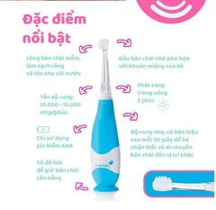 BÀN CHẢI ĐIỆN SÓNG ÂM DÙNG PIN BABY SONIC - BRUSH-BABY