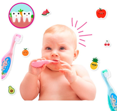 BỘ 2 BÀN CHẢI ĐÁNH RĂNG CHO BÉ FLOSSBRUSH TỪ 0-3 TUỔI - BRUSH-BABY