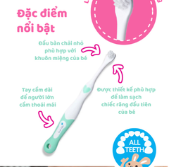 BỘ 2 BÀN CHẢI ĐÁNH RĂNG CHO BÉ TỪ 0-18 THÁNG - BRUSH-BABY