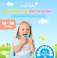 BÀN CHẢI ĐÁNH RĂNG VÀ MÁT XA NƯỚU CHO BÉ TỪ 10-36 THÁNG - BRUSH-BABY