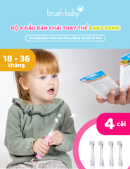 BỘ 4 ĐẦU BÀN CHẢI THAY THẾ CHO BÀN CHẢI ĐIỆN BABYSONIC TỪ 18-36 THÁNG - BRUSH-BABY