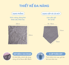 YẾM TAM GIÁC VẢI BÔNG 6 LỚP 28X28CM (SET 2 CÁI) - L'ANGE