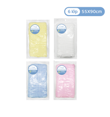 KHĂN QUẤN Ủ TÓC/ KHĂN LAU TÓC/ KHĂN TẮM VẢI BÔNG 6 LỚP 55X90CM - L'ANGE