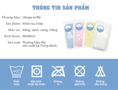 KHĂN QUẤN Ủ TÓC/ KHĂN LAU TÓC/ KHĂN TẮM VẢI BÔNG 6 LỚP 55X90CM - L'ANGE