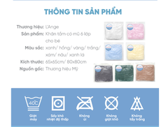 KHĂN TẮM/KHĂN QUẤN/CHĂN ĐẮP CÓ NÓN 6 LỚP 80X80CM- L'ANGE