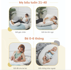 GỐI ĐA NĂNG 7IN1 HOPO CHO MẸ BẦU VÀ EM BÉ- UNILOVE