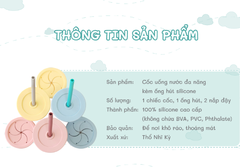 CỐC UỐNG NƯỚC KÈM ỐNG HÚT VÀ NẮP ĐẬY ĐA NĂNG - MINIKOIOI