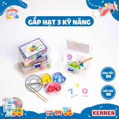 Gắp hạt 3 kỹ năng kèm học số phương pháp giáo dục Montessori LOẠI ĐẸP