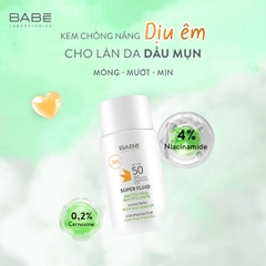 Kem Chống Nắng Kiềm Dầu BABE Super Fluid Mattifying Sunscreen SPF 50
