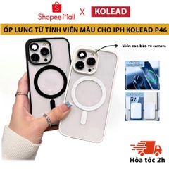 Ốp Điện Thoại Từ Tính viền màu P46 KOLEAD đạt chuẩn Chống Va Đập Cho iPhone 14 Pro Max plus 13 12 11 Pro Max