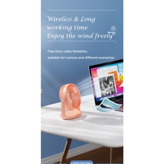 Quạt tích điện để bàn YOOBAO model F2P 10000mAh 3 mức gió, thiết kế chắc chắn - Cổng sạc USB chạy liên tục 12 - 50 tiếng