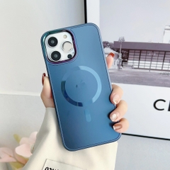 Ốp điện thoại chống bẩn từ tính loại xịn có viền camera kim loại màu titan tự nhiên P10 KOLEAD13 14 15 Pro 15 Promax