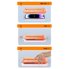 Kính cường lực khung tự dán KINGKONG WEKOME WTP-079 WTP-080 mới nhất siêu mượt, tích hợp giá đỡ điện thoại cho lph 15 Pro Promax