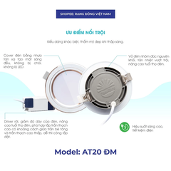 Đèn Led Âm Trần Đổi Màu Rạng Đông, Mắt Trâu Downlight, 8W,10W,12W, lỗ trần 90, 110 MODEL