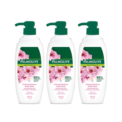 Bộ 3 chai sữa tắm Palmolive sảng khoái dịu êm 95% chiết xuất từ hoa anh đào 500g/chai