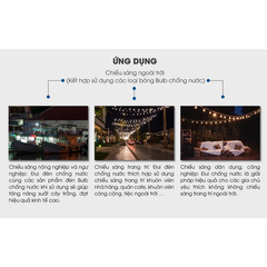 Đui đèn chống nước E27 Rạng Đông sử dụng ngoài trời, đảm bảo an toàn cho người sử dụng, phù hợp với nhiều thiết bị