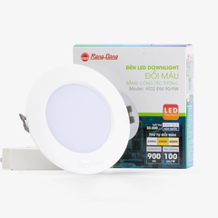 Đèn LED âm trần Downlight Đổi màu RẠNG ĐÔNG AT02 ĐM 90/9W,Sử dụng Chip LED Hàn Quốc, Chất lượng ánh sáng cao