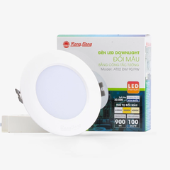 Đèn LED âm trần Downlight Đổi màu RẠNG ĐÔNG AT02 ĐM 90/9W,Sử dụng Chip LED Hàn Quốc, Chất lượng ánh sáng cao