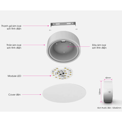 Đèn Led Downlight nổi trần Rạng Đông NT03 ánh sáng trắng/ đổi màu đèn, kèm thanh giá rời, Chip Led Hàn Quốc cao cấp.