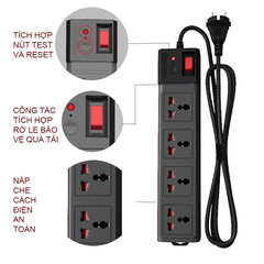 Ổ cắm điện kéo dài Rạng Đông OC02 đa năng, dây 3m/5m, chịu tải tốt, chống giật cao, an toàn, tiết kiệm không gian