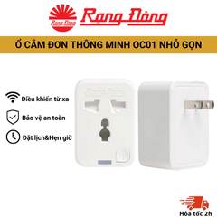 Ổ cắm đơn thông minh Rạng Đông kết nối Wifi OC01 điều khiển từ xa qua App - Hẹn giờ bật, tắt - Nhỏ gọn, tiện lợi.